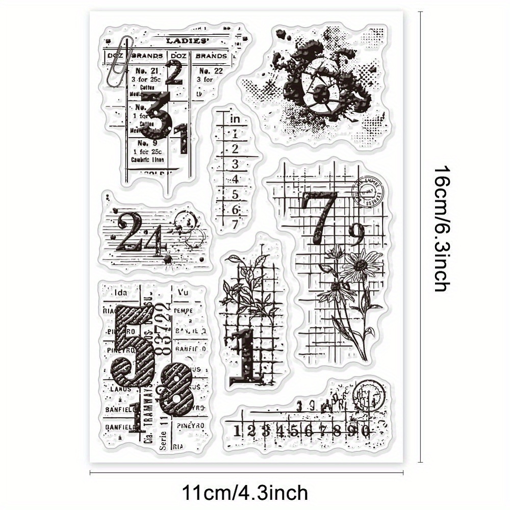 Image of 1sheet Pvc Plastic Clear Stamps For Diy Scrapbooking Photo Album Decorative Cards Making Number 160x110x3mm