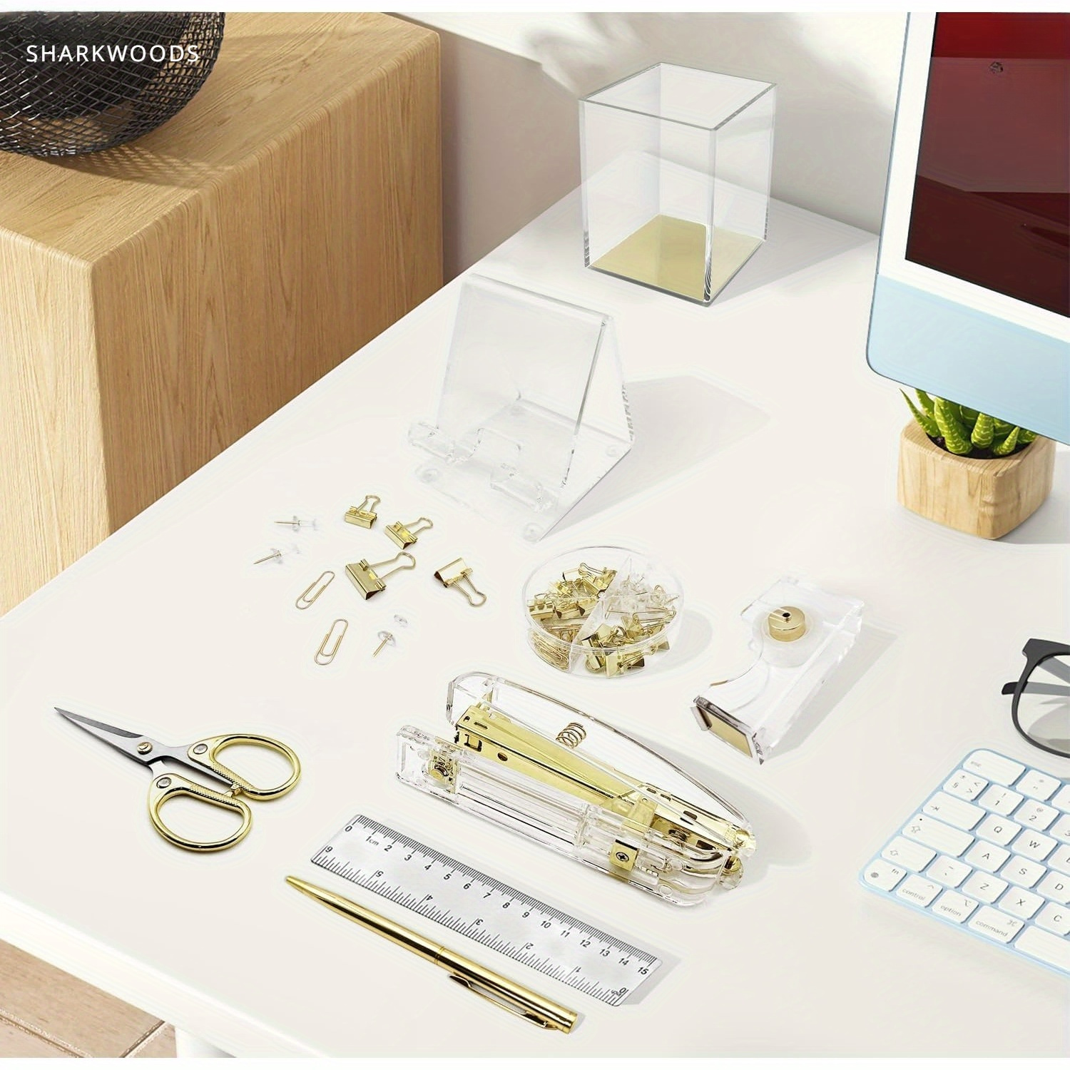 Gold Tape Dispenser Gold Desk Organizers And Accessories, Gold