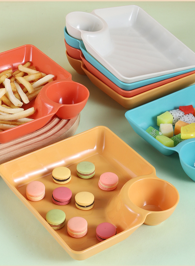 Serving Dishes Plastic Chip And Dip Tray With Lid Plastic Serving