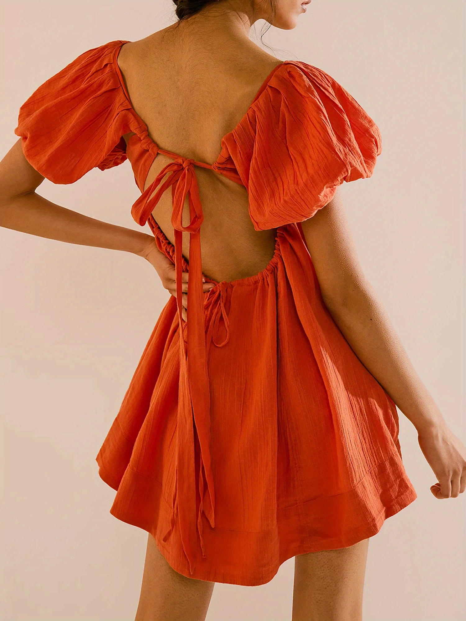 square neck babydoll dress women sleeveless puff - Temu