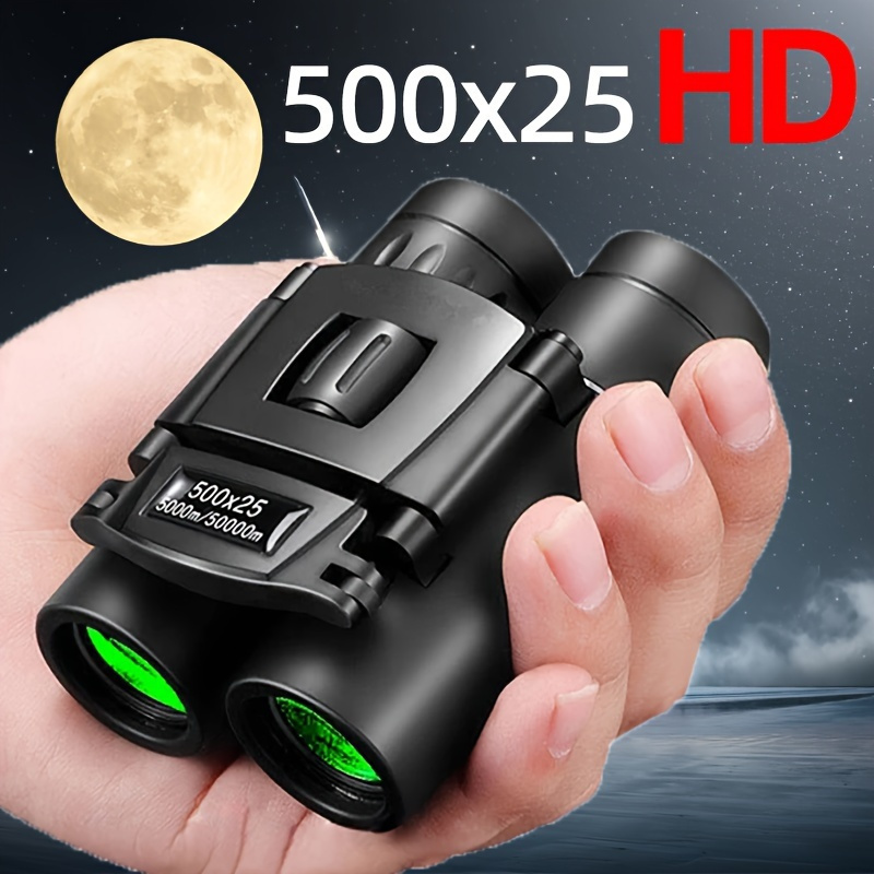 

500x25 High-powered Mini Binoculars - Crystal-clear Bak4 Prism, And Shock-resistant - Includes Waist Bag And Strap - Perfect For Travel, Bird Watching, Outdoor Sports, And Adventure