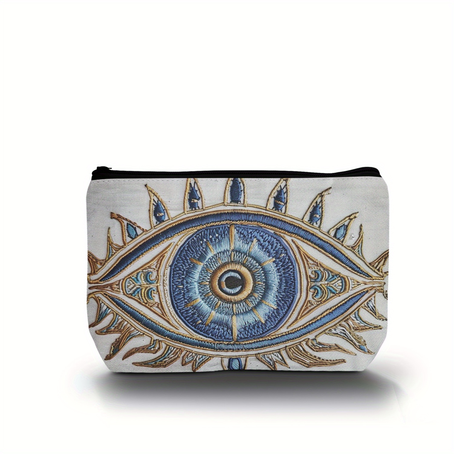 

1pc Evil Eye Pattern Makeup Bag, Zipper Portable Travel Storage Bag, Lightweight Toiletry Bag