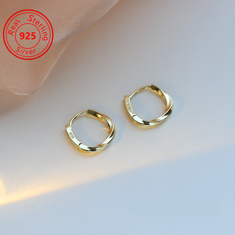 TEMU 1 Paire de Boucles d'Oreilles S en Argent Sterling Argenté - -allergiques - Fermoir et Simple - Perforées pour un Usage et un Entretien Facile -