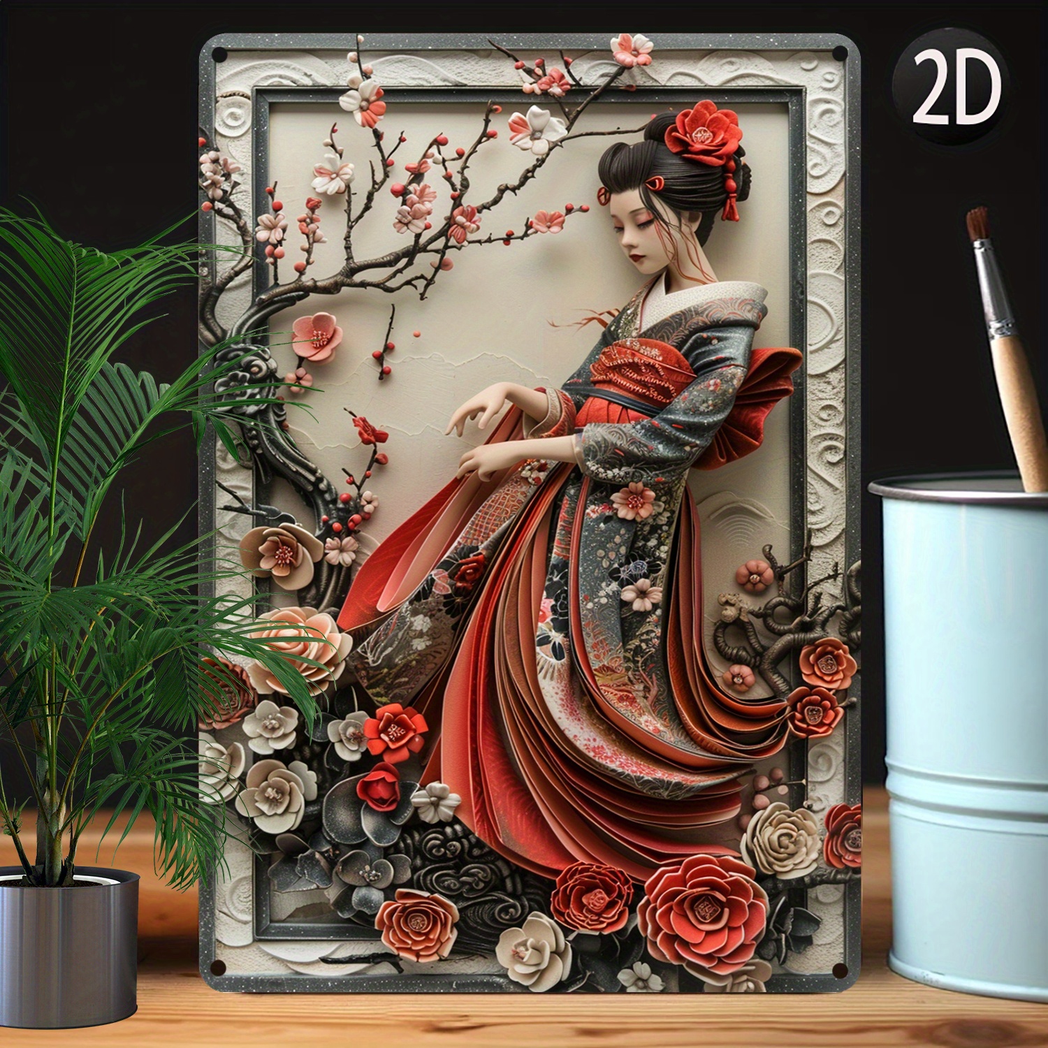 

Vintage Japanese Kimono Metal Tin Sign - 8x12 Inches, Perfect For Autumn & Winter Decor, Ideal Thanksgiving Gift For Women, Funny Aluminum Wall Art For Bedroom, Living Room, Garden, Or Classroom