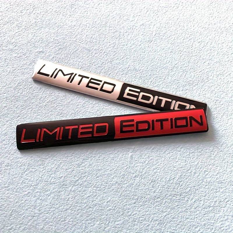2Pcs Red Metal Car Emblem Badge – 3D Trunk Fender Sport Sticker (9.1cm X 2.5cm)