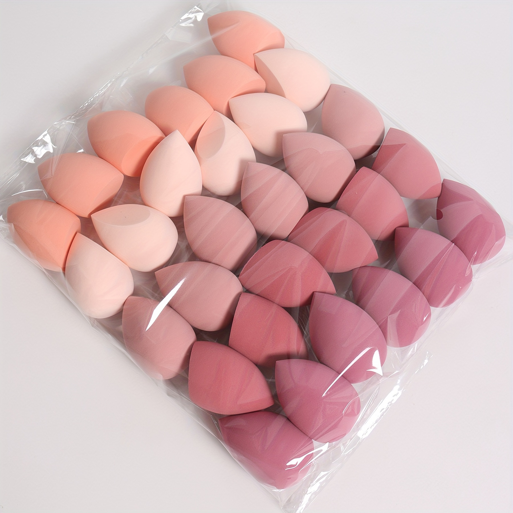 TEMU 7pcs/18pcs Makeup Sponge Sponge Suitable For Liquid Bb Cream Powder Application Makeup Sponge Dry And Wet Use Powder Puff