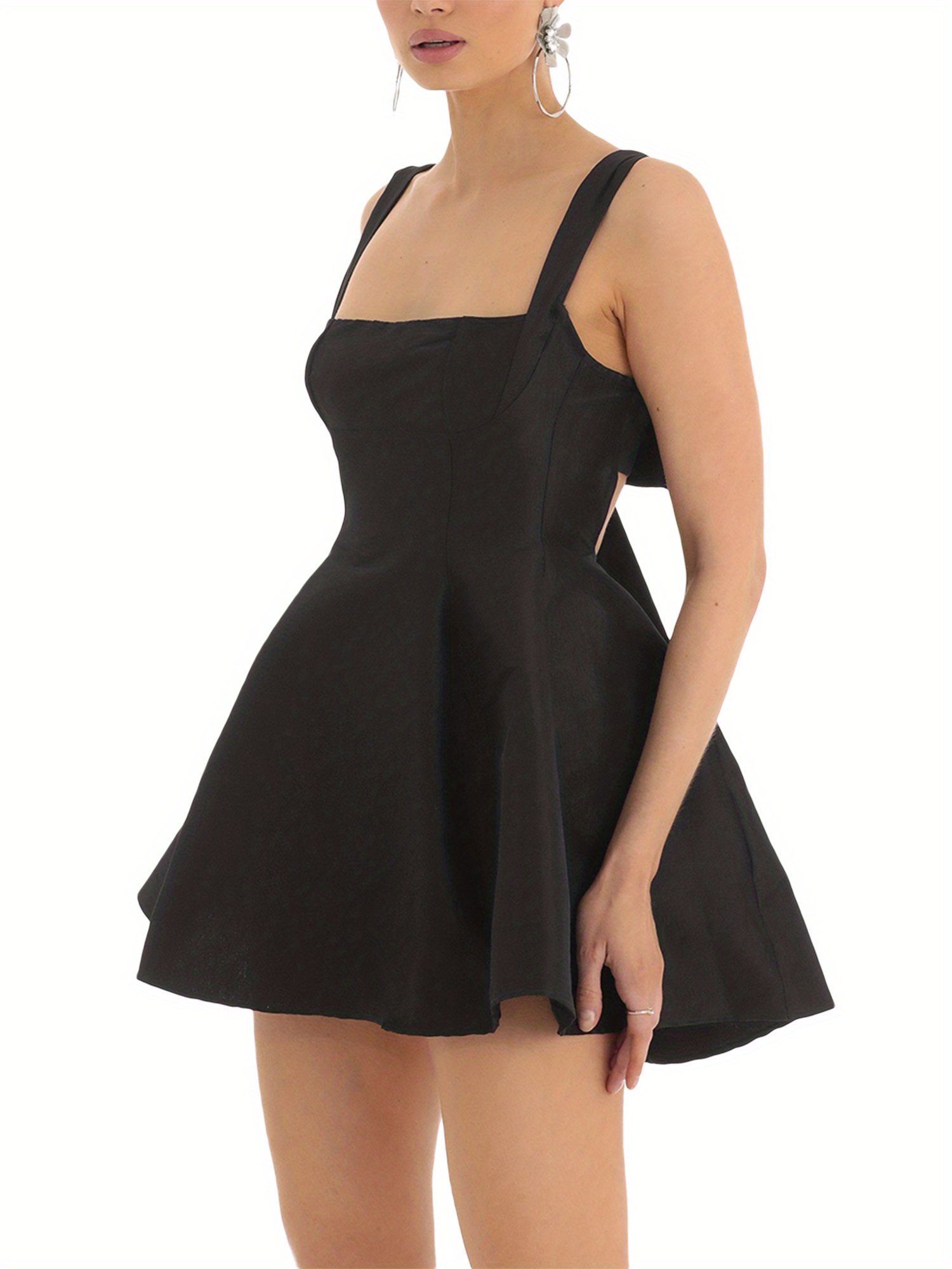 navy blue dress for baby girl Square Neck Backless Bodycon Dress, Pink / Xs