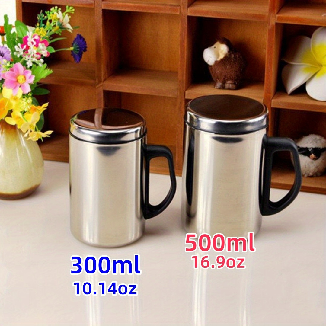 

Stainless Steel Insulated Coffee Mug With Lid - Perfect For Summer And Winter Drinks - Double Walled For Cold Insulation - Suitable For Home Use - Hand Wash Only - Reusable - Made Of Stainless Steel