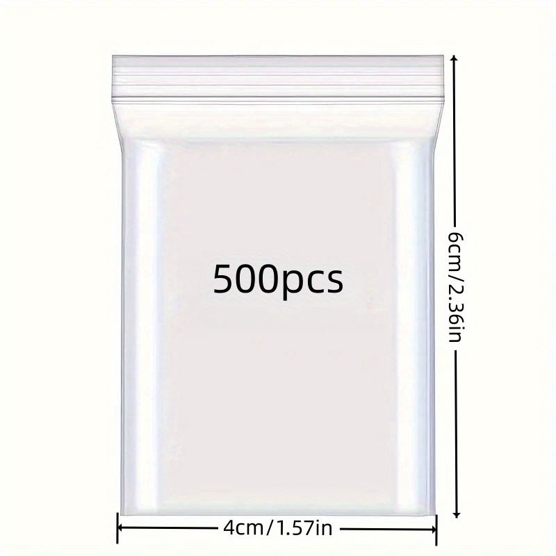 TEMU 500pcs Pvc Transparent Jewelry Zipper Bags - Multifunctional Clear Plastic Pouches For Bracelets, Necklaces, And Earrings - Portable Accessory Storage Box Suitable For Desktop Display