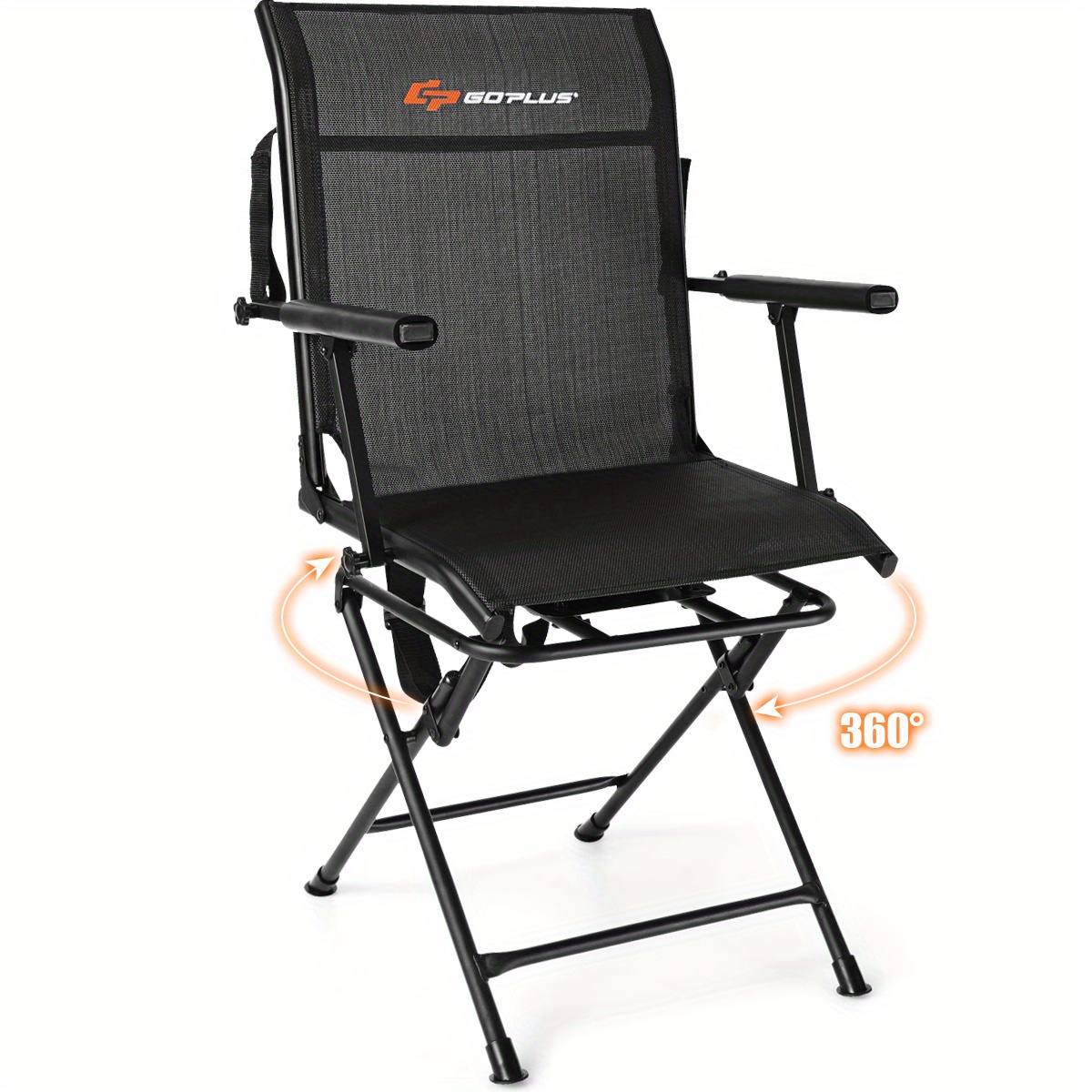 

Maxmass Swivel Hunting Chair Foldable Mesh Chair W/ Armrests For Outdoor Activities