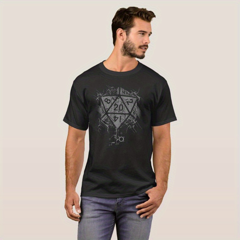 

D20 Of Power T-shirt 16713 Funny Men’s Short Sleeve Graphic T-shirt Collection Black Zz