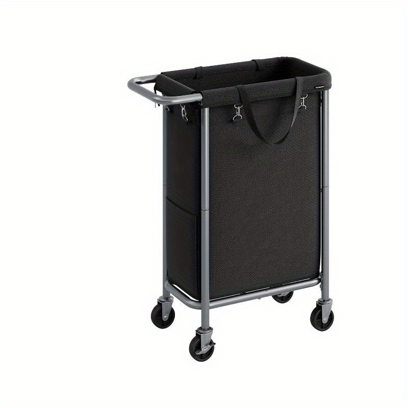 

Laundry Basket With Wheels, Rolling Laundry Hamper, 23. 8 Gallons (90l), Removable Liner, Steel Frame With Handle, Blanket Storage, 24 X 11. 4 X 31. 9 Inches