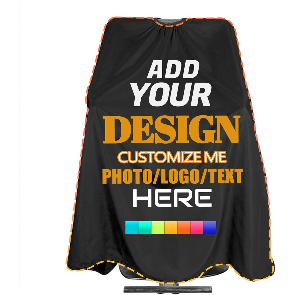 

Customizable Hair Salon Cape With Photo/logo/text – Personalized Barber Apron For Hair Cutting And Styling – Professional Client Gown With Adjustable Neck Closure