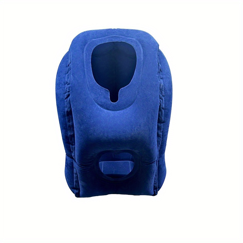 TEMU Portable Inflatable Travel Neck Pillow With Heart Cutout, Hand-washable Nylon Cover For Airplanes, Cars, Buses, Trains, Office & Camping