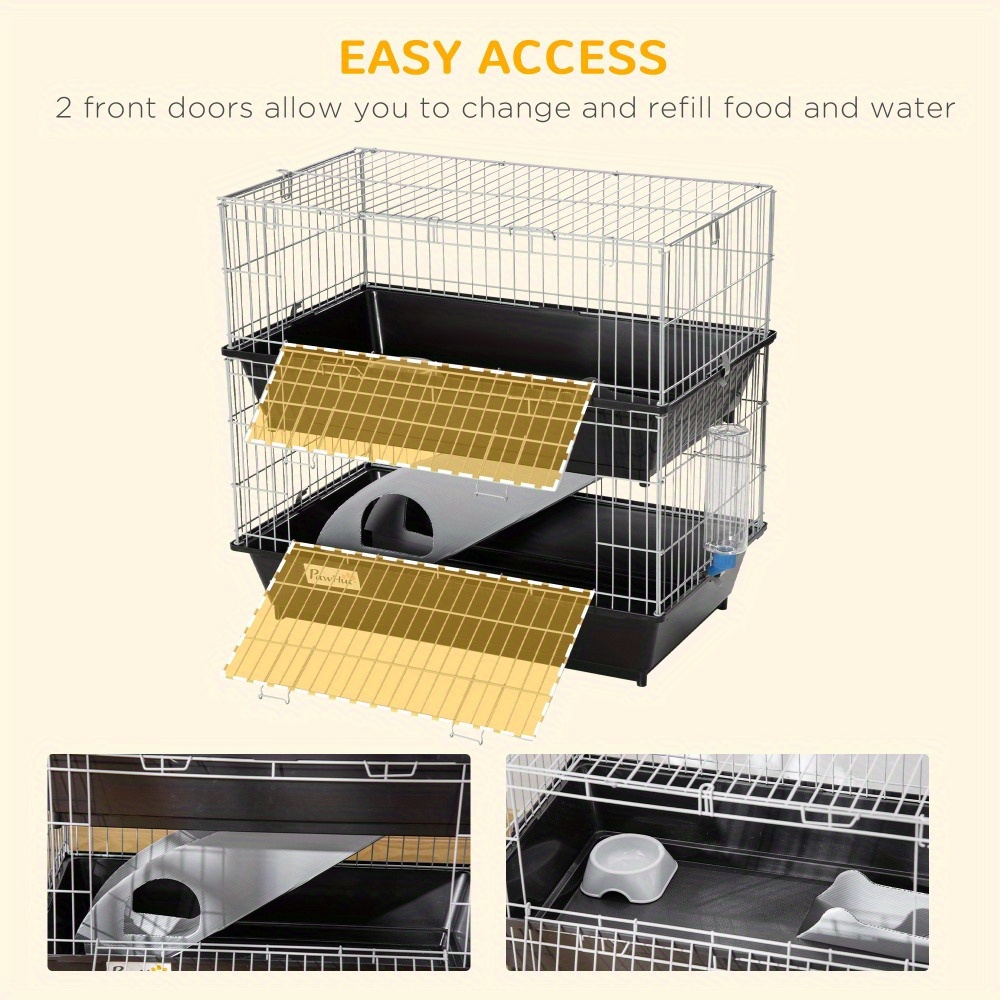 2 Tier Mouse Cage Ferret Cage W  Dish Bottle Ramp 2 Doors - Temu