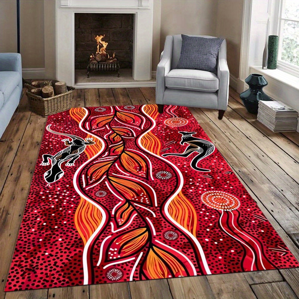 TEMU [800g/m2 ] 1pc Geckos And Square Mat Decoration Corridor View Warmth And Style To Your Living Room Or Bedroom