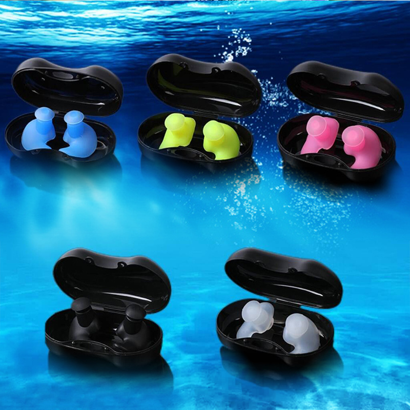 

Lot de 2 bouchons d'oreilles de natation en silicone, étanches et réutilisables, , ajustement confortable pour et l'océan