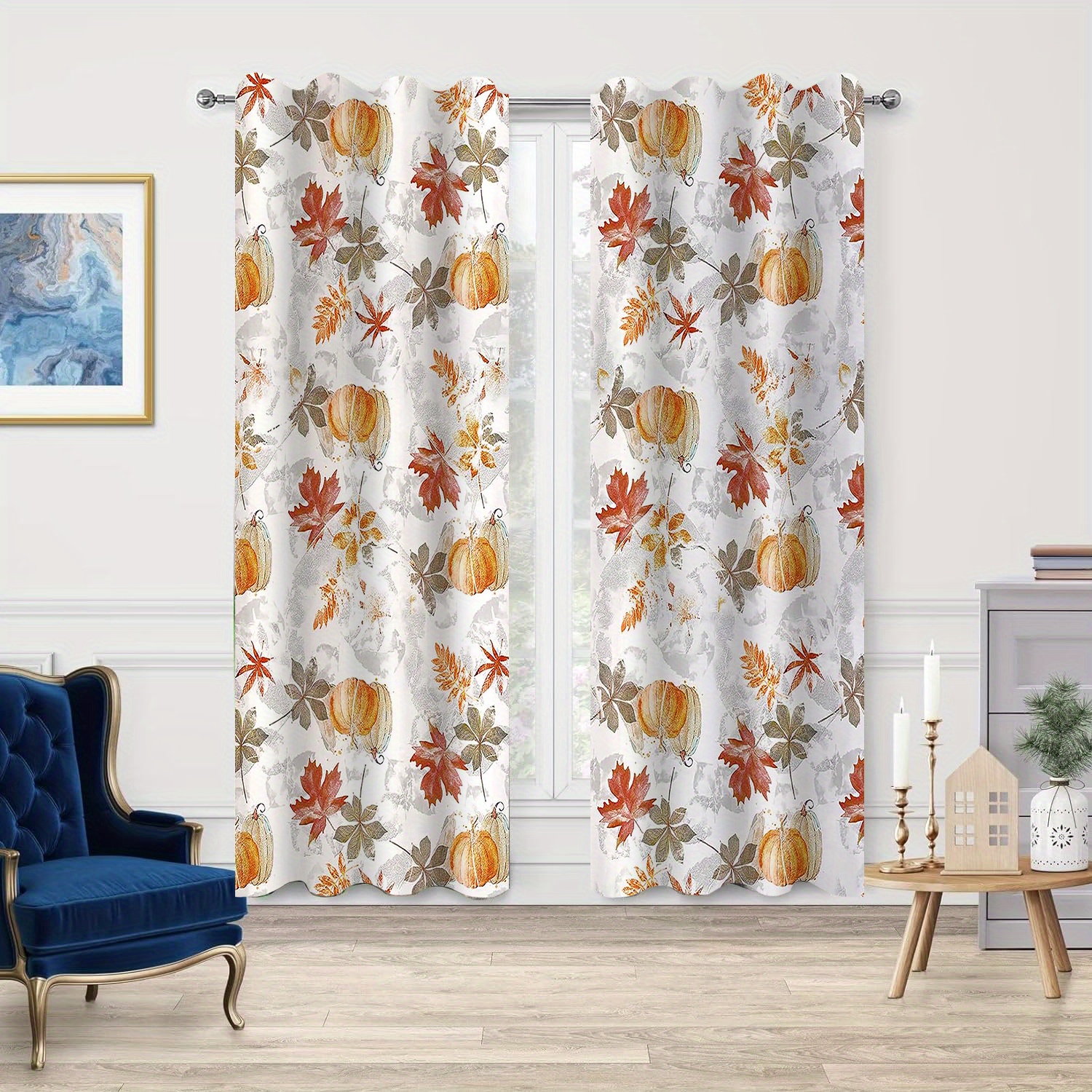 

[jit]2pcs Pumpkin Farmhouse Decoration Curtains, Polyester, Autumn Farmhouse Thanksgiving Curtains, Harvest Thanksgiving Decoration, Used For Kitchen, Farmhouse, Living Room, And Bedroom Decoration