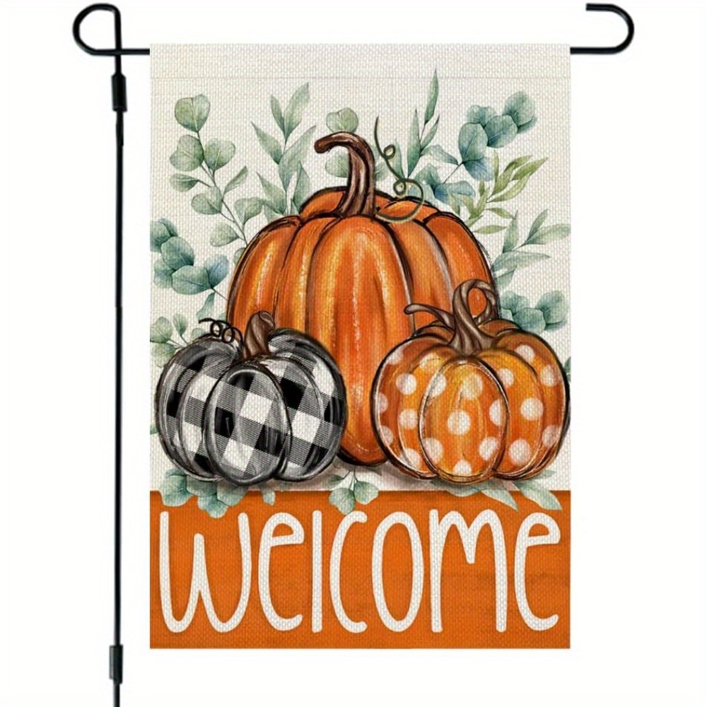 

[top-] Double- Fall Pumpkins & Eucalyptus - 12x18 , , For Decor