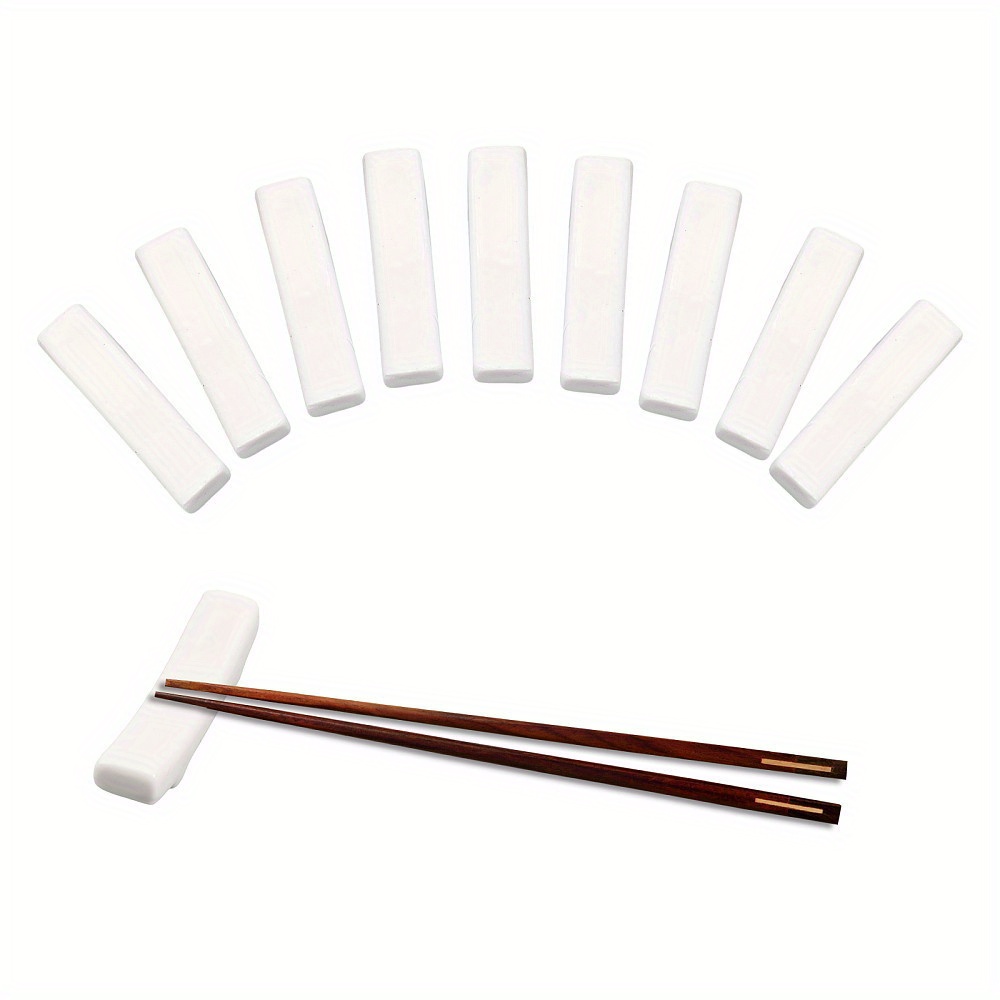 

10pcs Ceramic Chopstick Rest Set - Elegant , Fork, And Knife Holder For Dining Table Decoration And Utensil Organization