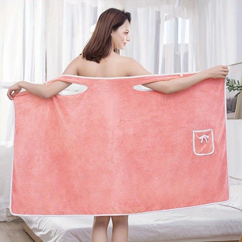 

Bath Towel Female Wearable Can Wrap Home Absorbent Robe-style Adult Bath Bath Skirt Three-piece Set 2024 New