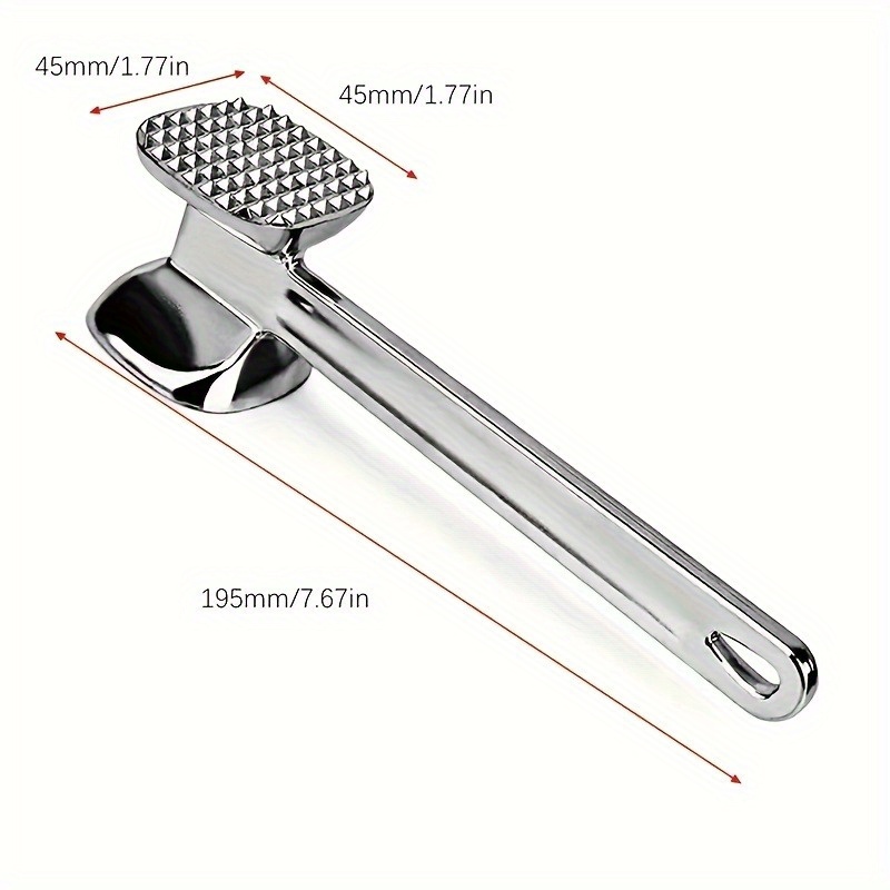 

Stainless Steel & Aluminum Alloy Meat Tenderizer - Dual-sided Mallet For Steak, Chicken & More - Essential Kitchen Gadget For Bbqs, Outdoor Picnics & Camping