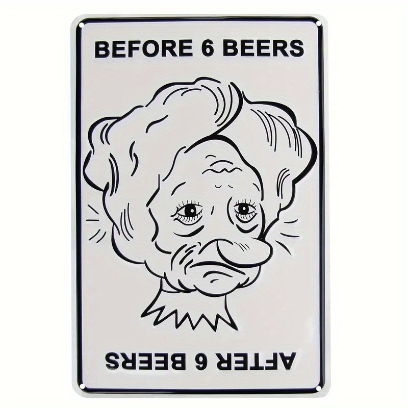 

2pcs Before After 6 Funny Metal Sign Novelty Garage Bar Pub Wall Decor (8''x12''/20cm*30cm)