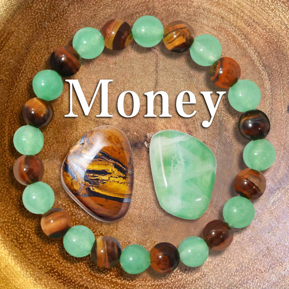

Money Bracelet With Green Aventurine Tiger Eye- Lucky Bracelet - Attract Wealth, Abundance, & Prosperity - Green Aventurine -tiger Eye