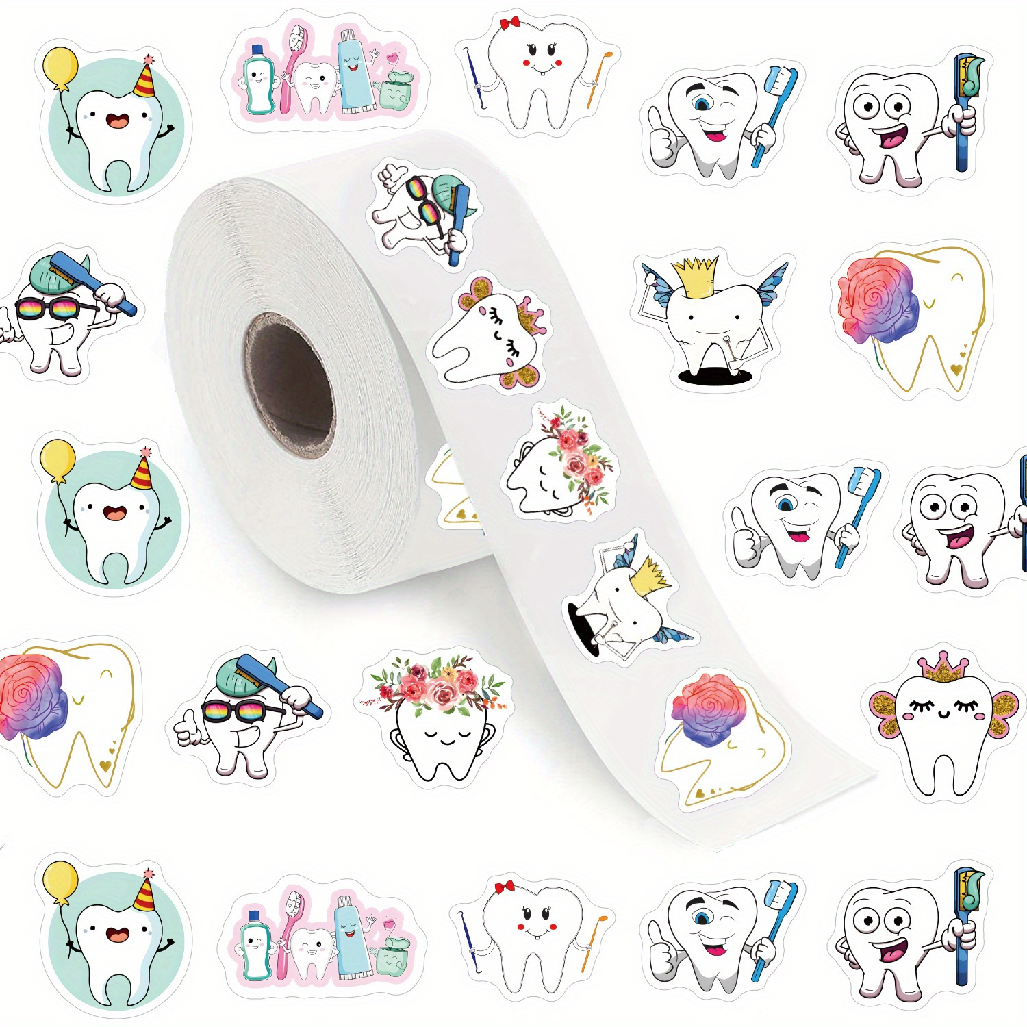 500pcs Rewards Cute Funny Aesthetic Cool Stickers 1 Inch Labels / 10 Patterns Pack Cartoon Deacls Water Bottle Skateboard Luggage Laptop Phone Party Gift