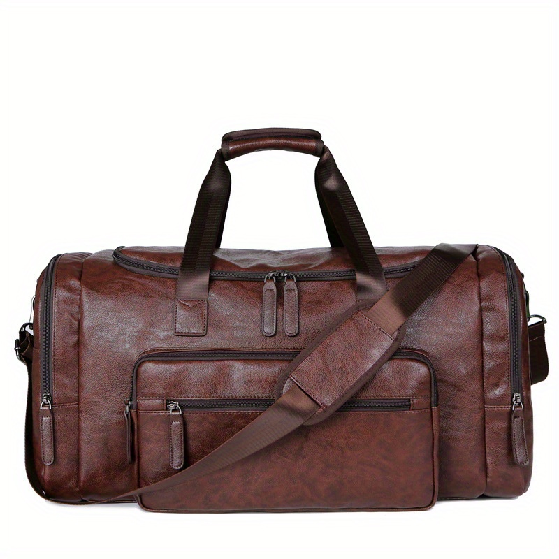 

Extra-large Capacity Men's Pu Travel Bag, Vintage Briefcase, Handheld Shoulder Crossbody Luggage Bag.