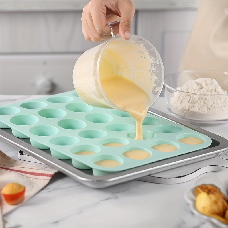 

24-cup Silicone Pan, & Bpa-free Cupcake Baking Mold, Food Contact Safe - Oven And Dishwasher Safe Kitchen Gadget For Pudding, Cupcakes, And More