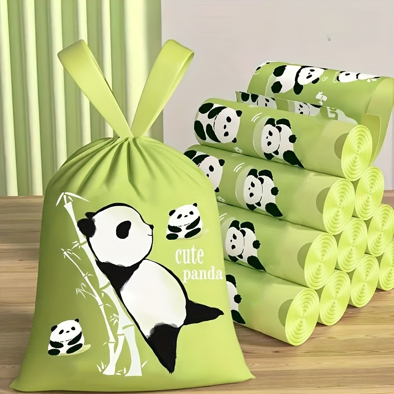 

Cute Panda Adorable Tear-resistant Drawstring Trash Bags - Durable, Design For Home & Office Waste, Perfect Multipurpose Rubbish Solution