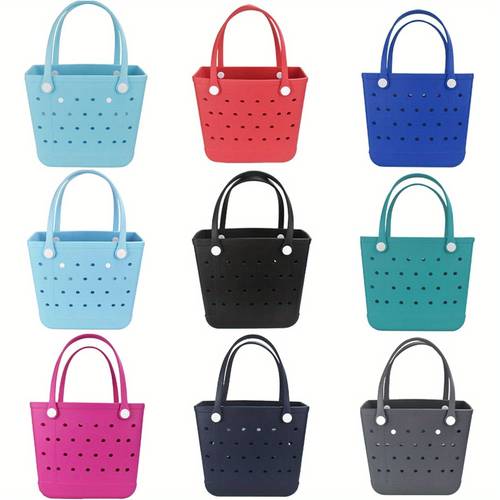 medium beach bag waterproof beach tote rubber medium tote bag washable and durable open handbag for sports