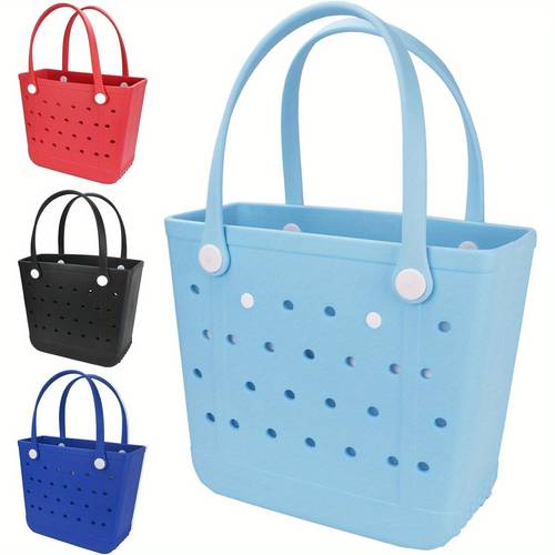 medium beach bag waterproof beach tote rubber medium tote bag washable and durable open handbag for sports