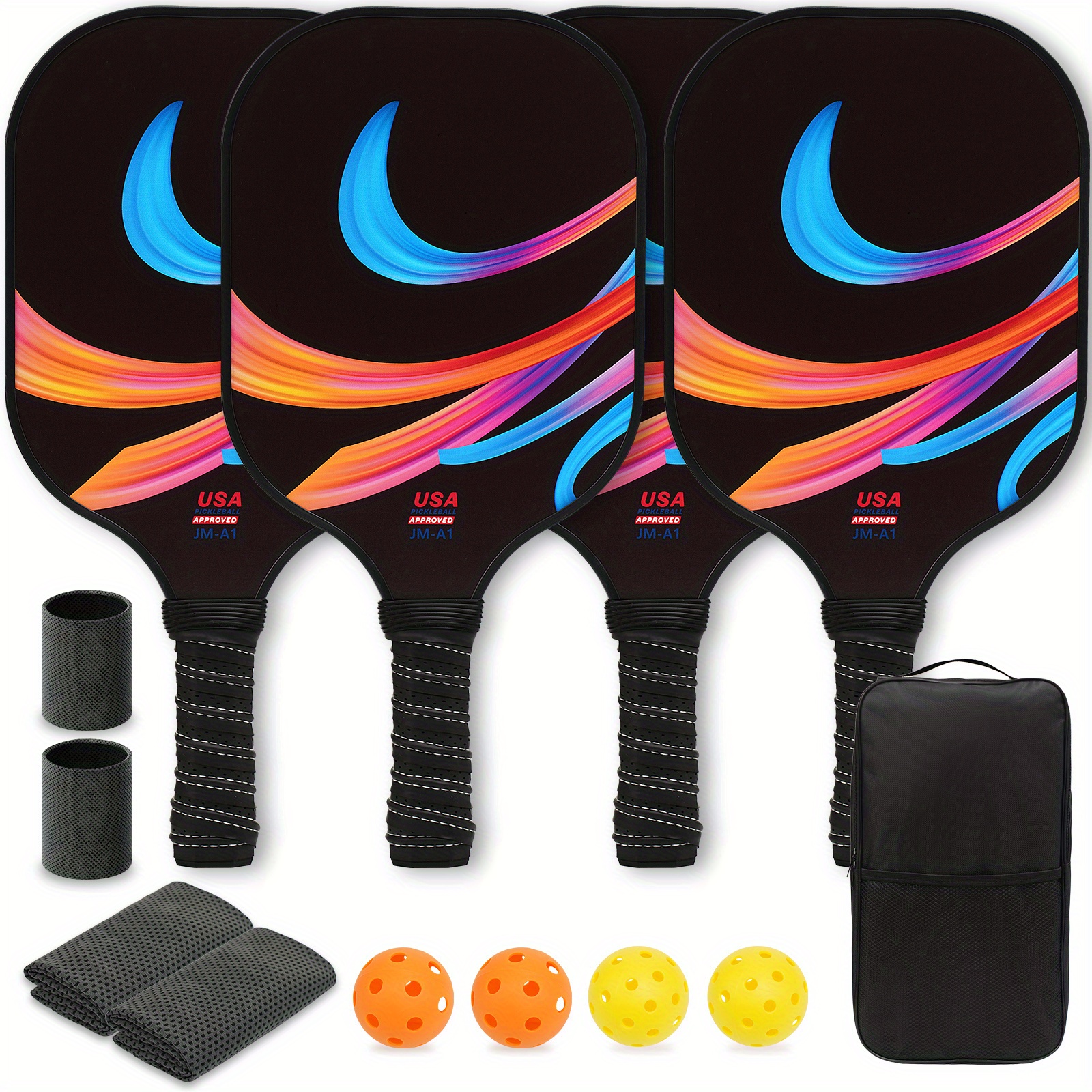 

Pickleball Paddles Set Of 4 & 6, Usapa Approved Pickleball Paddle, Fiberglass Pickleball Set With Lightweight Pickleball Rackets, Pickleballs And Pickleball Bag, Gifts For Beginners