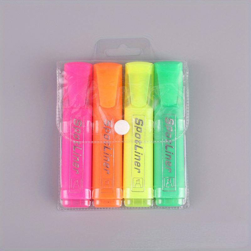 

Back-to-school Sparkle: 4/6pc Colorful Highlighter Pen Set - Light, Shimmering Strokes For Notes & Graffiti, Ages 14+