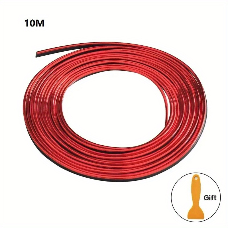 TEMU Flexible Car Trim Strips - 10m Auto Interior Molding Decoration, Pvc Dashboard & Door Edge Cover