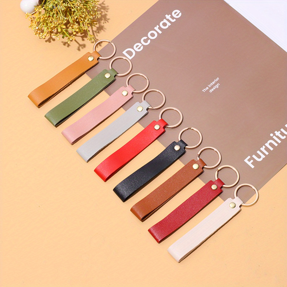 

9pcs Leather Keychain Hand Pendant Doll Hanging Rope Fashion Couple Car Key Chain Accessories Fashion And Pu Key Ring, Male And Female Combination Design, Perfect Gift Option