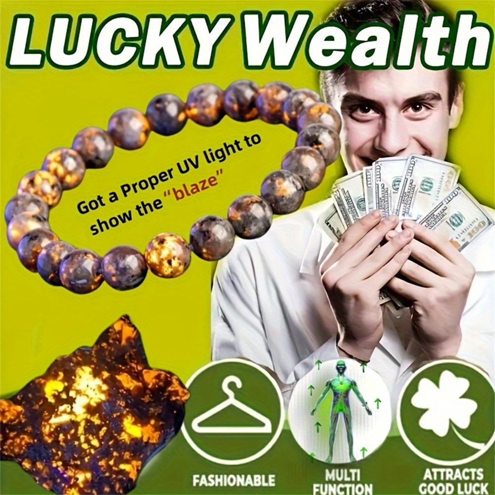 

Lucky Wealth Bracelet: Natural Stone Charm, Multi-functional, Attracts Good Luck - Perfect For Everyday Wear And Vacations