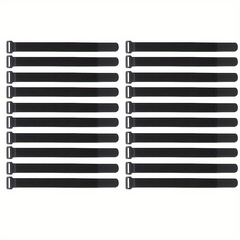 E-shop 20 Stk. Langlebige Nylon-Kabelbinder - Wiederverwendbare Klettverschlüsse mit Verstellbarer Schnalle für die Organisation von Drähten, Kabeln,