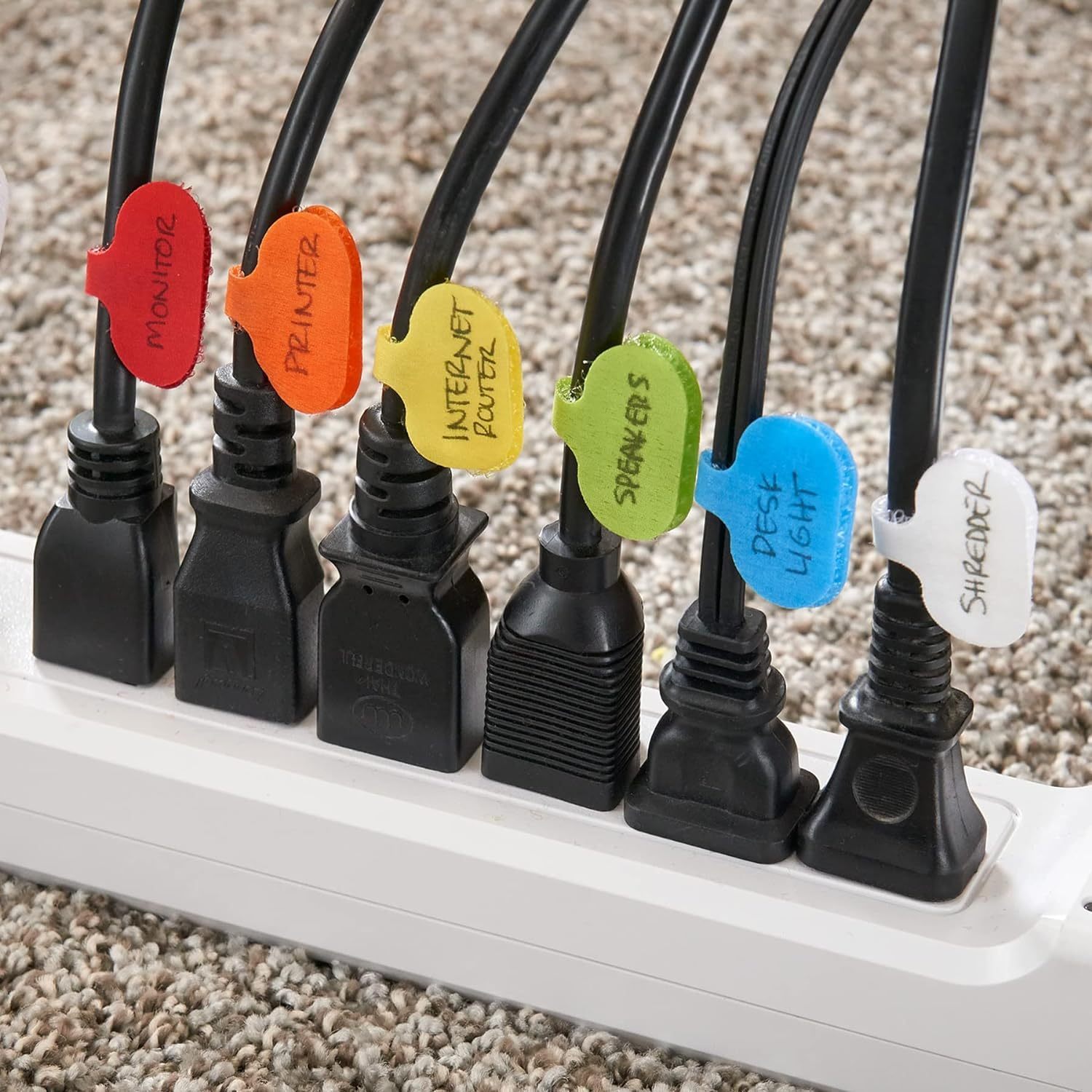 

18 Pieces Cable Labels, , Regular, Multi-color Write On Cord Labels, Cable Tags And Wire Tags For Cable Management, Organizer For Electronics, Computers And More