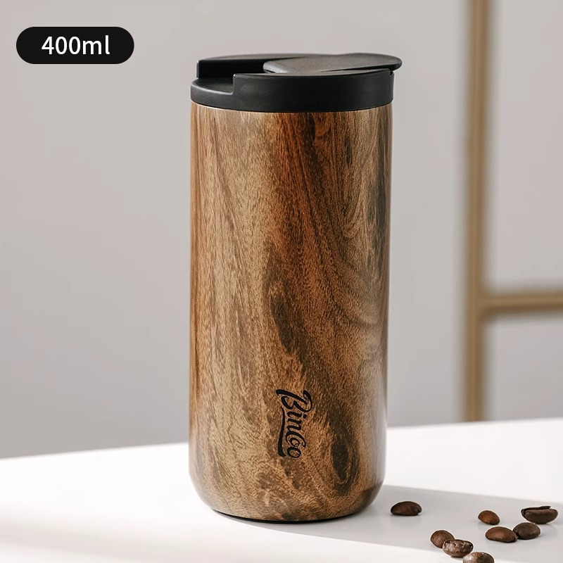 Bincoo Retro Coffee Cup Wood Grain New Insulated Cup High-end 's Portable Travel Cup Drinking Cup