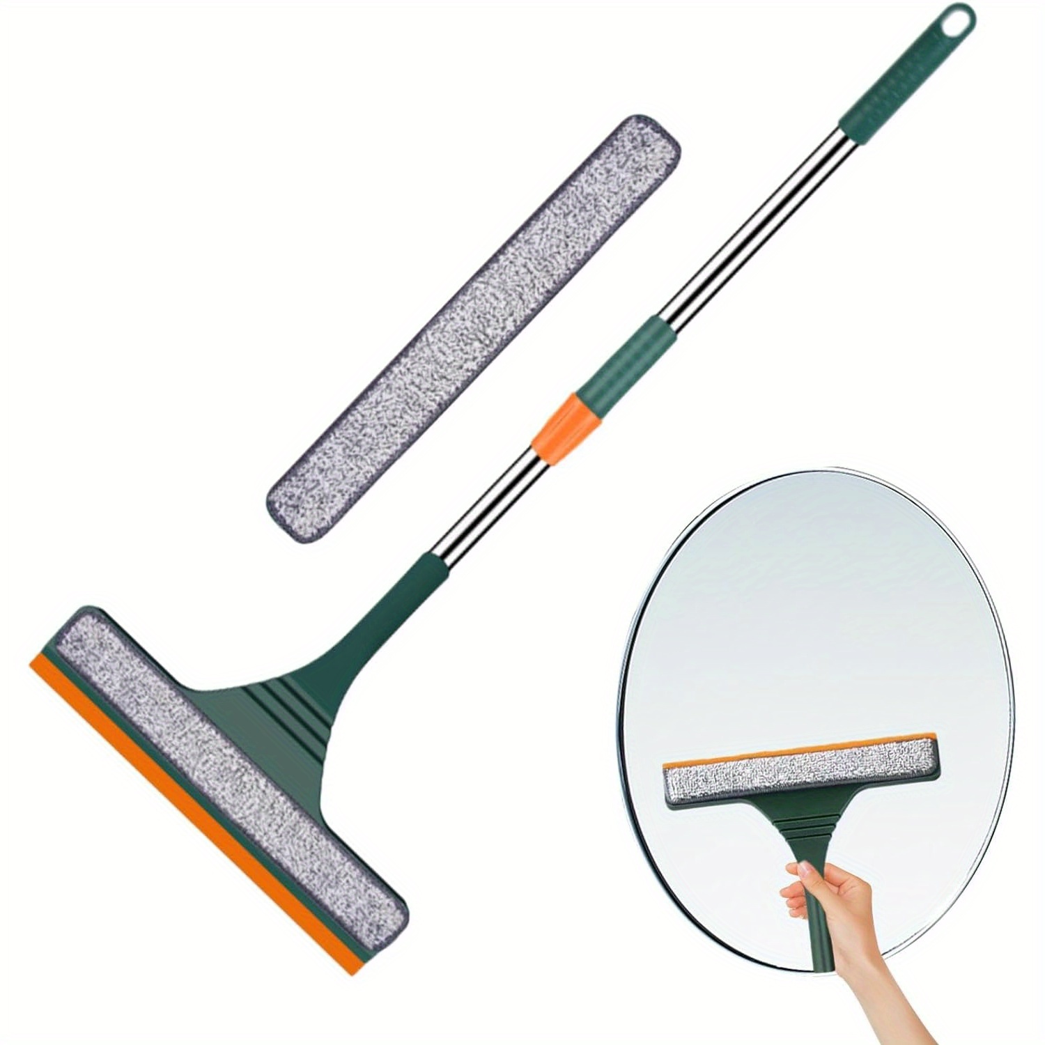 

Versatile Telescopic Glass Cleaner - Adjustable, Reusable Tool For Indoor & Outdoor Use - Perfect For High Windows, Car Windshields, And Bathroom Tiles