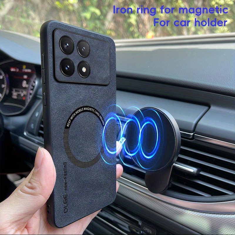 

Luxury Leather Phone Case For Xiaomi Poco X6pro/x6/c65/f6pro/m6pro/f5/f4 Support Car Holder, Protective, High-quality