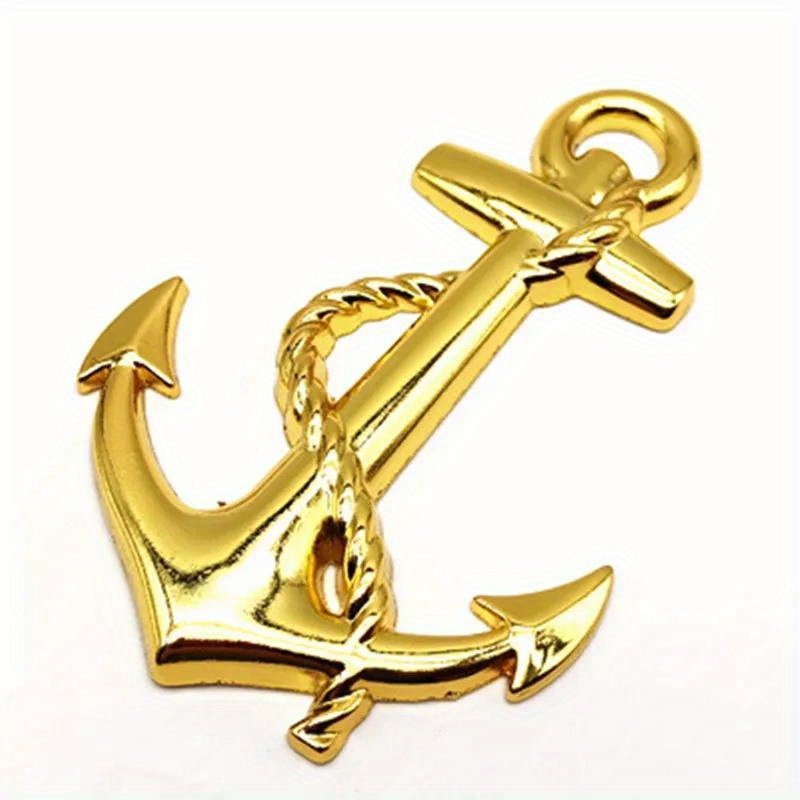 1pc Pirate Ship Anchor Grill Badge Sticker - Durable Metal Construction, Unique Navy Emblem Design, Versatile Body Or Grill Badge - Perfect For Boat Owners Or Pirate-themed Enthusiasts