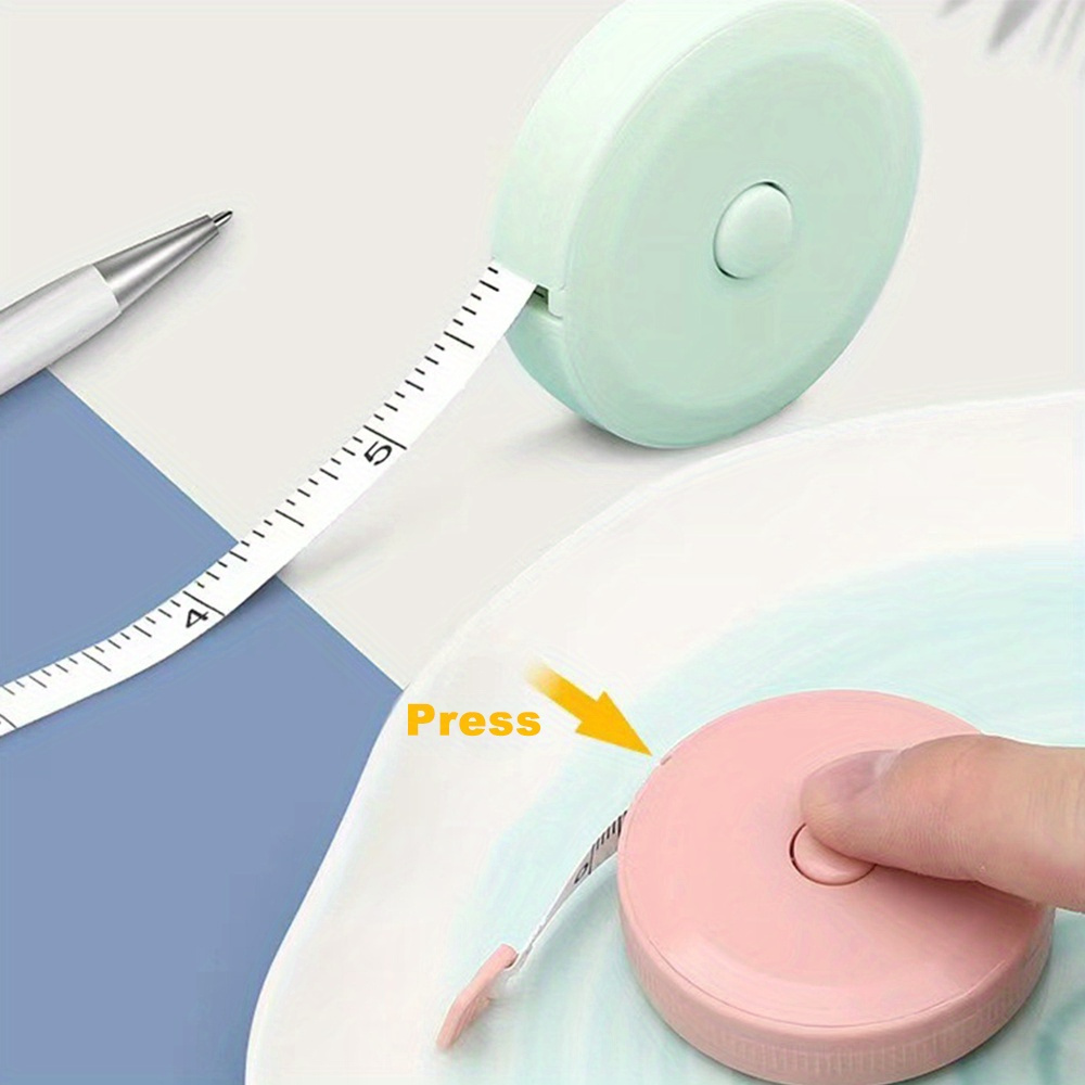 1pc 60-inch Retractable Double-Sided Mini Soft Tape Measure - Portable One-Click Ruler with Dual Hooks for Sewing, Tailoring, Knitting Crafts & Body/Fabric Measurement, Tape Measure for Sewing, Sewing Essential, Tailoring Tool, Compact Design, Durable Mechanism, Smooth Casing, Body Measurement, Sturdy Construction, DIY Hobbyists