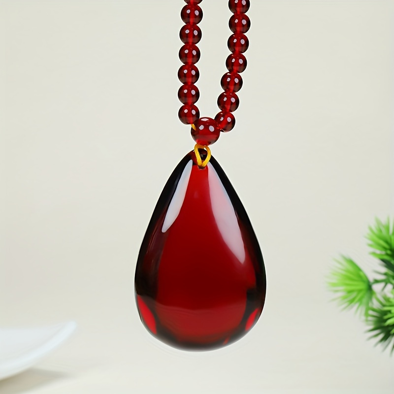 

Authentic Red Amber Pendant Necklace: A Stylish And Gift For