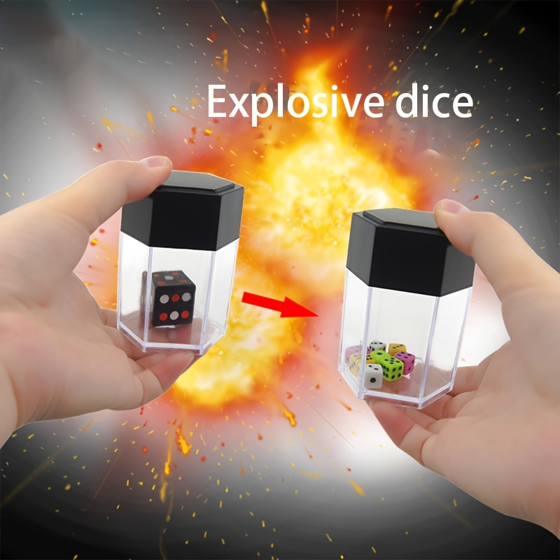 TEMU Magic Trick Exploding Dice Set - Large To Mini Dice Transformation, Magician Props Kit With Replaceable Ring Holder, Magic Show Equipment For Adults And Teens (14+)