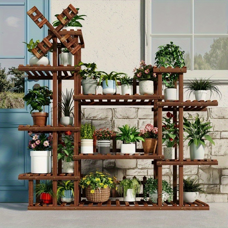 

Multi-layer Wooden Plant Storage Stand, Flower Pot Plant Holder Rack, Household Storage Organizer For Patio Balcony, Bedroom, Living Room, Home, Dorm, Room Decor