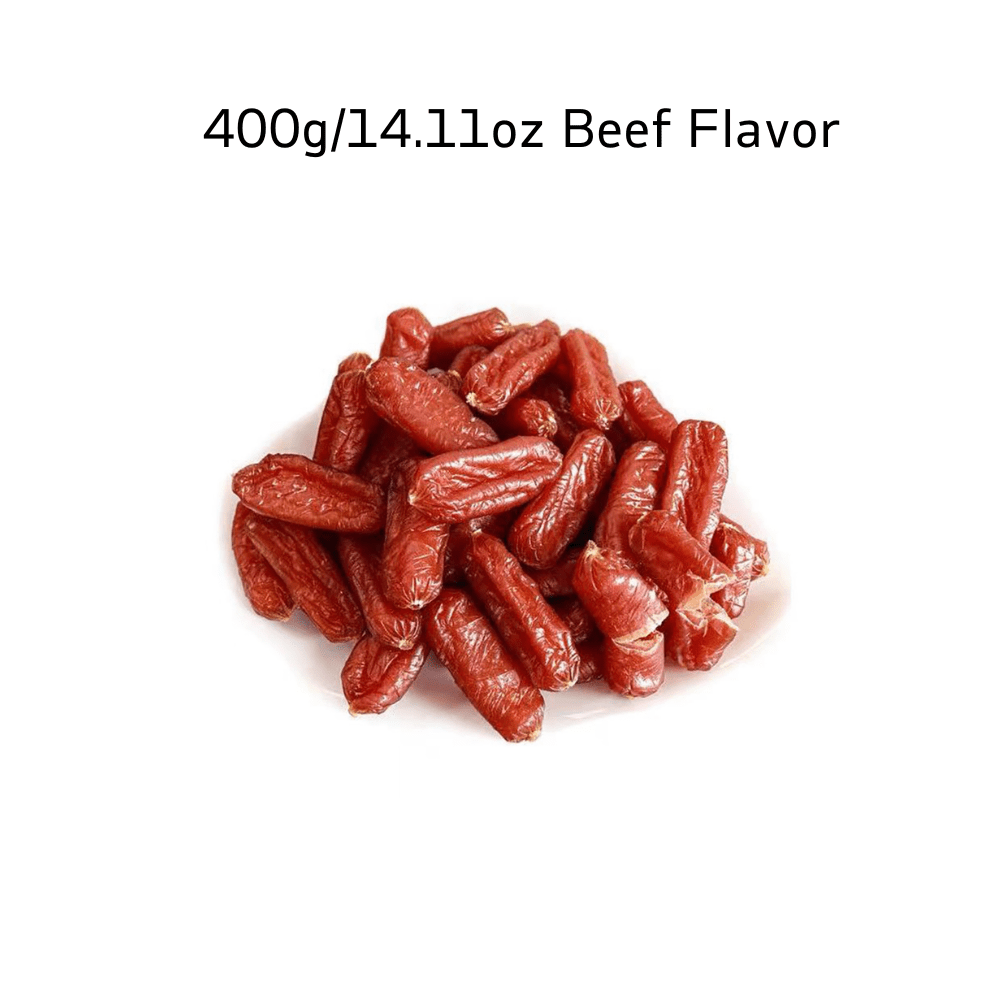 800g/28.22oz (2 Pack) Beef Sausage, Ingredients, Natural Dog Treats, Healthy, , Dog Chews Long Lasting, And High Protein, , Perfect Training Reward Snack For Small, Medium And Large Dogs